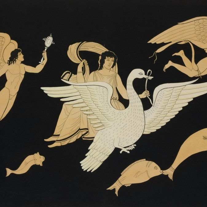 Illustration d’une statue de la mythologie recouverte de nature